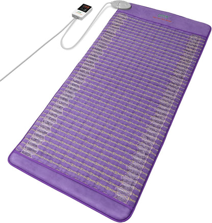 UTK Far Infrared Heating Pads for Back, 5X Pain Relief Amethyst Heating Pad for Sciatica, Waist, Abdomen, Thigh, Hip, Hotter to 159℉, FSA-HSA Eligible, 4H Auto-Off, Gift for Women Men, 24'' x 16''