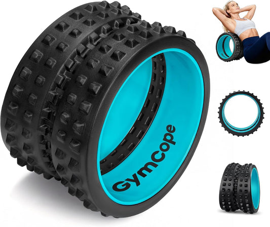 GymCope Curved Foam Roller, Spine-Safe Groove, 530 lb, Blue, Medium