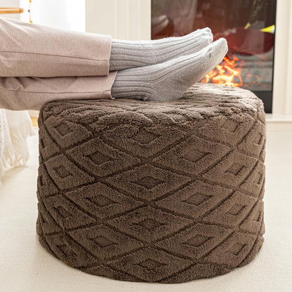 Round Pouf Ottoman 20 x 20 x 14 Inches Boho Poof Home Decor Floor Pouffe Ottoman Foot Rest for Couch Sofa Bean Bag Chairs Living Room Bedroom (Green)