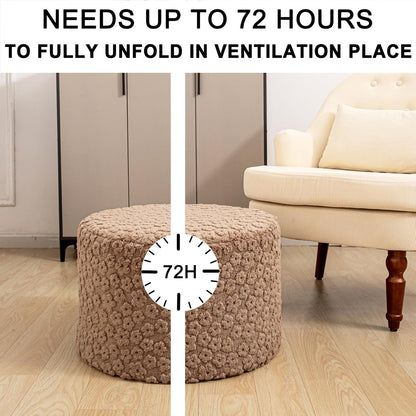 Round Pouf Ottoman Foot Stool 20x14In Ottoman Footrest for Couch Sofa Green