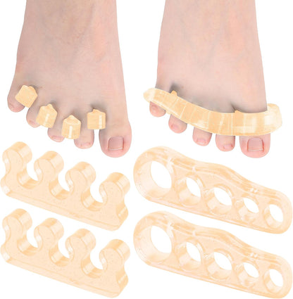 DR. JK- ToePal Gel Toe Separator, 2 Pairs, Toe Spacers, Toe Straightener, Hammer Toe Straightener, Toe Spreader, Toe Stretcher, Toe Corrector for Women and Men, Bunion Corrector