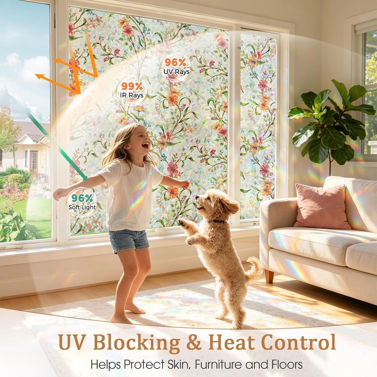 Coavas Blackout Window Privacy Film, Geometric Pattern, 11.8" x 78.7"