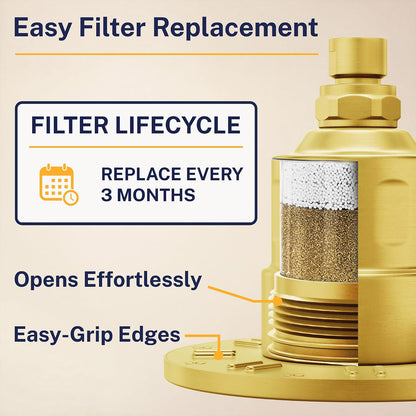 Gillian Metal Filtered Shower Head High Pressure, KDF-55 Removes Chlorine