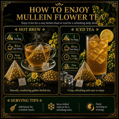 WOTIHA Mullein Leaf Tea Bags 150 Ct - Pure Herbal Tea for Lung Health