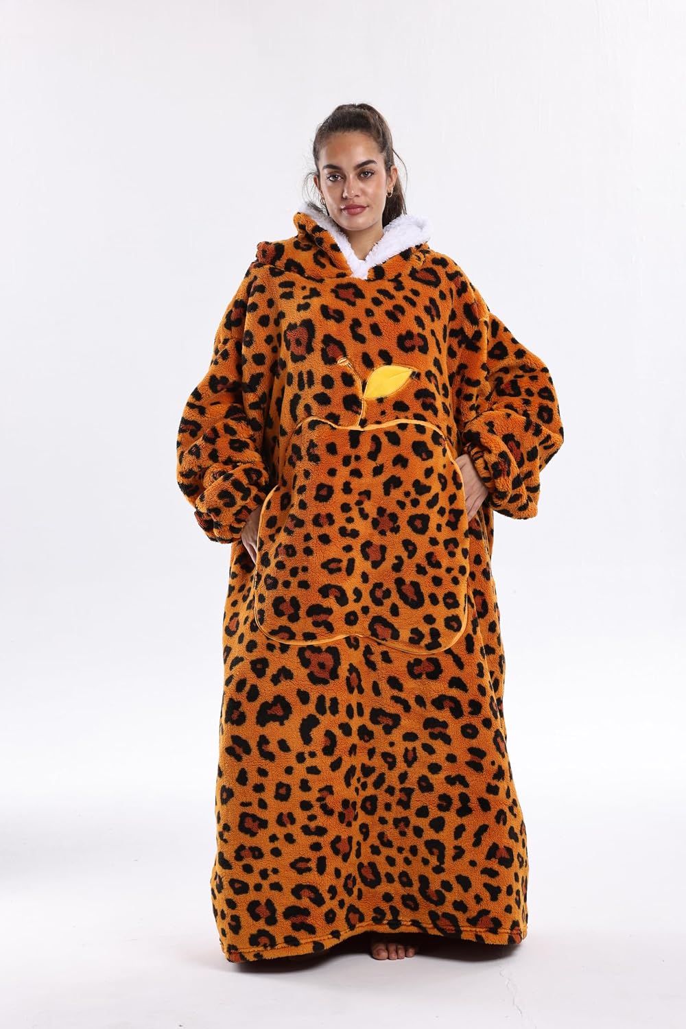 Capecage Blanket Hoodie, Long Hooded Blanket Sweatshirt as Birthday Gifts for Women Men, Long Wearable Blanket for Women Men.