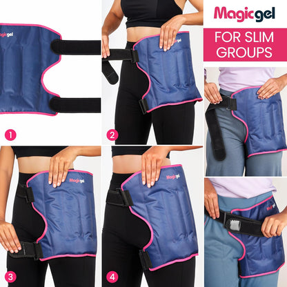 Magic Gel Hip Ice Pack Wrap - Reusable Cold Pack for Hip Bursitis, Hip Replacement Surgery and Hip Flexor Pain. Hip ice wrap for Inflammation, Swelling and Hip Pain Relief