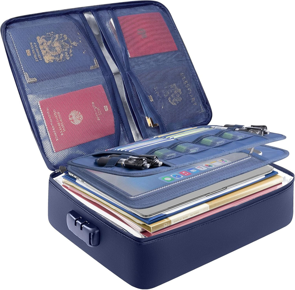 BALEINE Fireproof Document Box with Lock, Waterproof Fire Safe File Bag