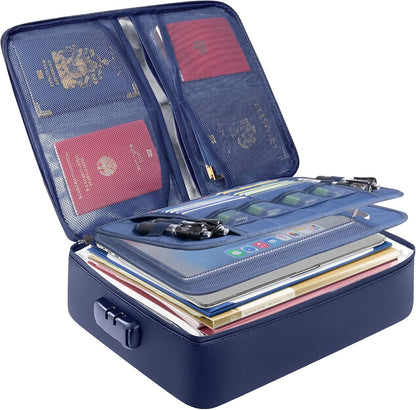 BALEINE Fireproof Document Box with Lock, Waterproof Fire Safe File Bag