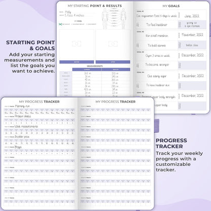 Clever Fox Fitness & Food Journal – Nutrition & Workout Planner for Women & Men – Diet & Gym Exercise Log Book with Calendars, Diet & Training Trackers - Undated, A5 Size, Hardcover (Forest Green)