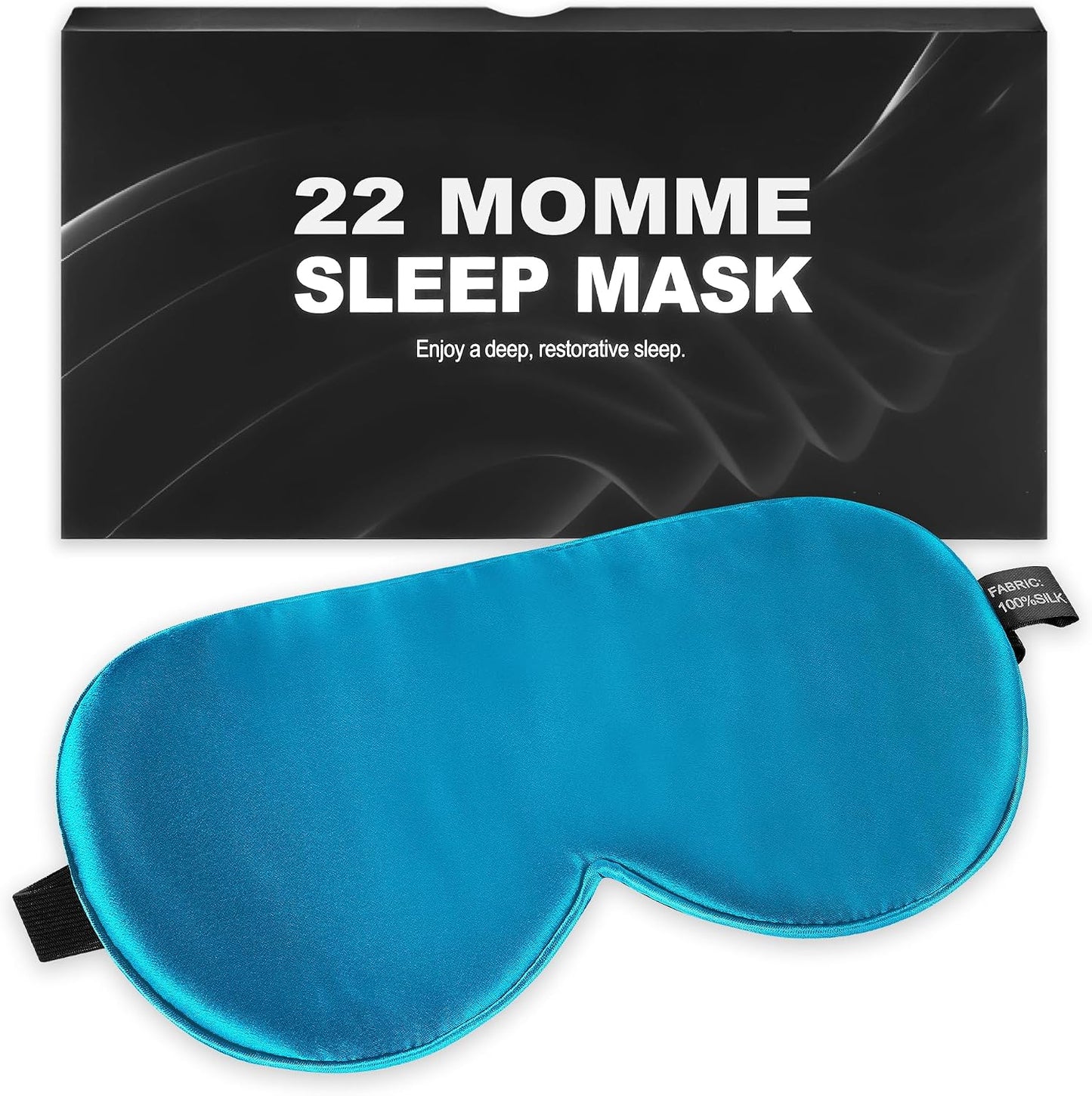 Sleep Mask, Silk Eye Mask for Sleeping with Adjustable Strap, Satin Blackout Sleeping Eye Mask for Men&Women, Comfortable Blindfold Eyeshade for Night Sleep(Black)