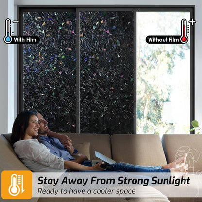 LUTE Blackout Window Film, Window Tint for Home Privacy, 17.5" x 78.7"