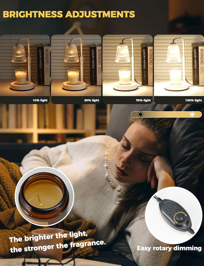 GODONLIF Candle Warmer Lamp with Cycle Timer, Birthday Gifts for Women Mom Her, House Warming Gifts New Home Room Decor, Wax Melt Warmer for Jar Candles with 2 Bulbs