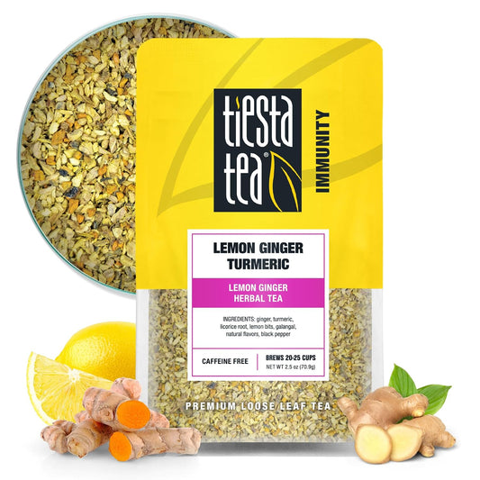 Tiesta Tea Lemon Ginger Turmeric, Lemon Ginger Herbal Tea, 2.5oz