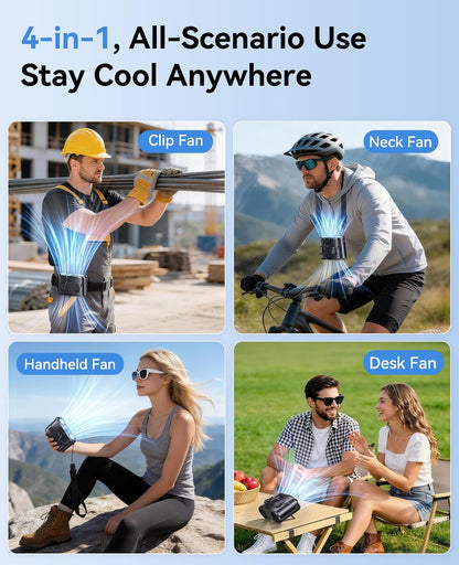 KIMMOO Portable Waist Fan, Dual-Motor with Ice Cooling, 10000mAh Battery