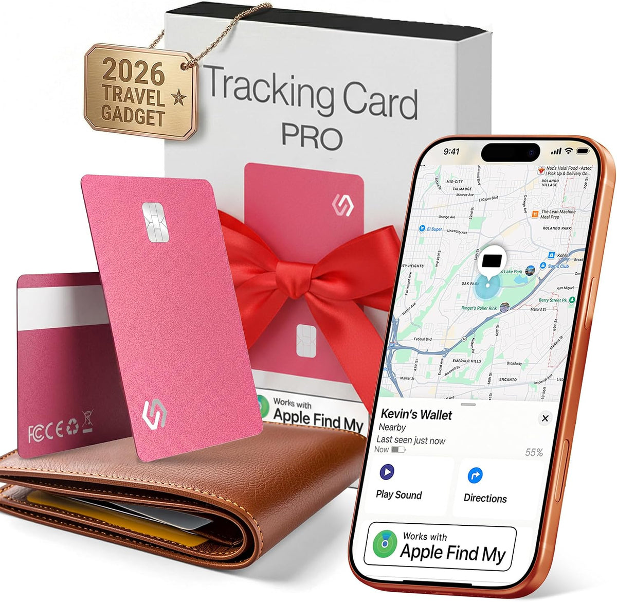 SPOTMINDERS Apple MFi Certified Wallet Tracker PRO Works with Apple Find My IP68 Rechargeable Tracking Card for Wallet Luggage Passport 0.07in Slim Credit Card Design Item Finder