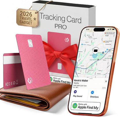 SPOTMINDERS Apple MFi Certified Wallet Tracker PRO Works with Apple Find My IP68 Rechargeable Tracking Card for Wallet Luggage Passport 0.07in Slim Credit Card Design Item Finder