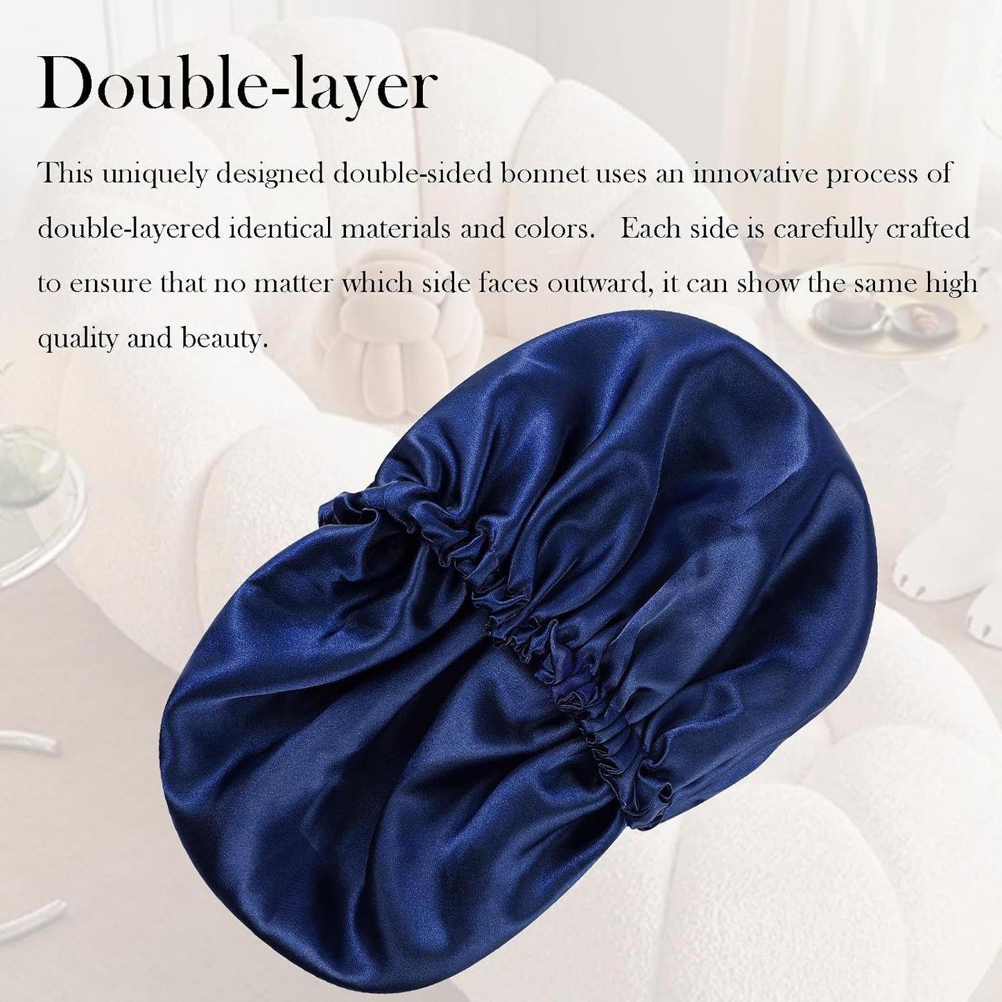 Satin Bonnet Double Layer Silk Bonnet for Sleeping Women for Natural Curly