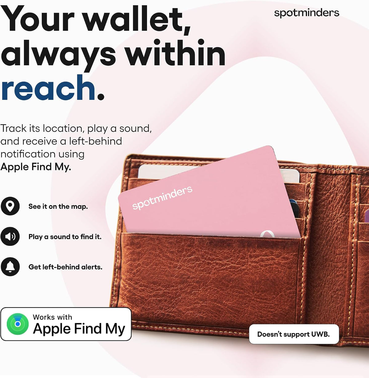 SPOTMINDERS Apple MFi Certified Wallet Tracker PRO Works with Apple Find My IP68 Rechargeable Tracking Card for Wallet Luggage Passport 0.07in Slim Credit Card Design Item Finder