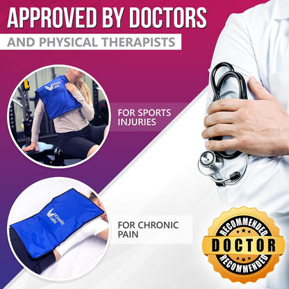 Ice Packs for Injuries Reusable (2 Pack) – Flexible Gel Ice Pack for Knee, Shoulder, Back – Soft Hot & Cold Therapy – Kinetic Labs