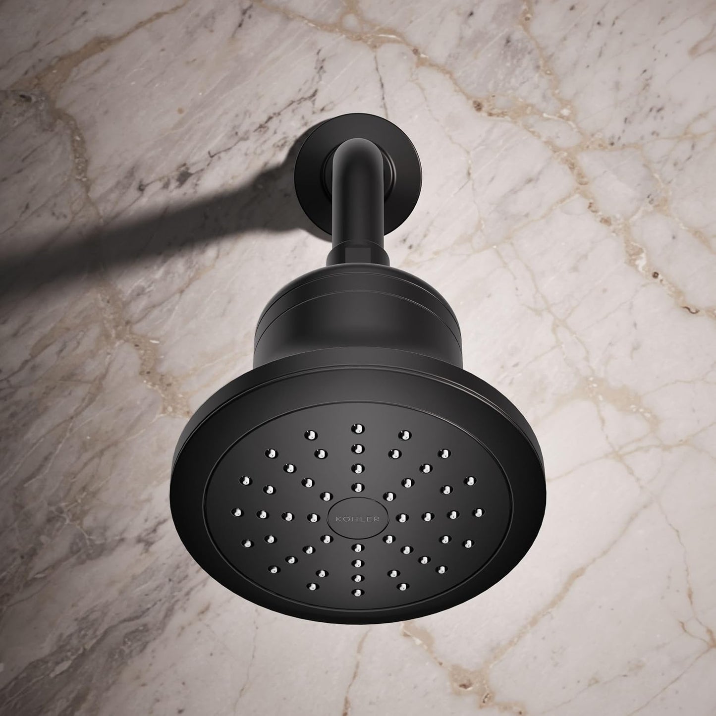 KOHLER 33631-Y-BN Cinq Round Single-Function Filtered Showerhead, Five-Layer Filtration, 2.5 GPM, Full Coverage Spray, Premium Durable Material, Vibrant Brushed Nickel