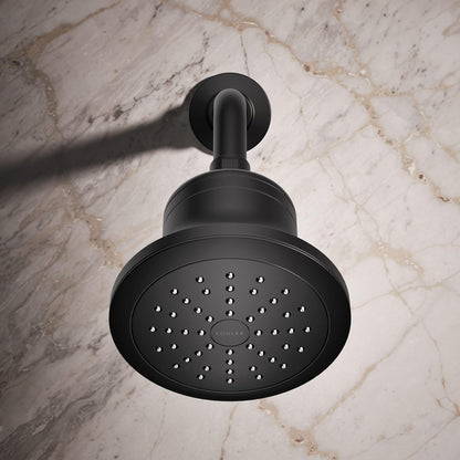 KOHLER 33631-Y-BN Cinq Round Single-Function Filtered Showerhead, Five-Layer Filtration, 2.5 GPM, Full Coverage Spray, Premium Durable Material, Vibrant Brushed Nickel
