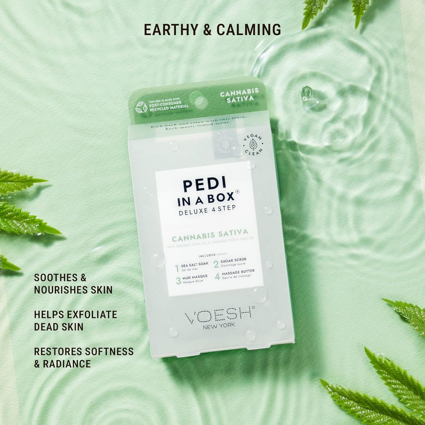 VOESH Pedi in a Box 4 Step Fresh Trio - 3 Pack of Ocean Refresh, Eucalyptus Energy Boost, & Cucumber Fresh Pedicure Set, DIY Pedi, Foot Spa