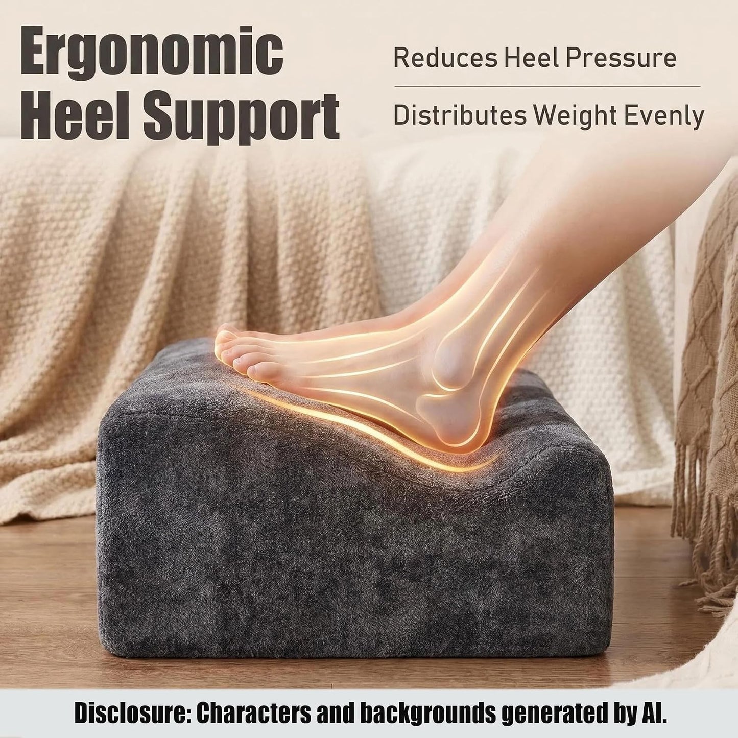 Work Foot Rest Under Desk,Comfort Foot Rest for Couch | Foot Rest For Under Desk at Work,At Soft Ergonomic Footrest,Support Foot Pillow,Heel Chair,Leg Elevation Pillow blue