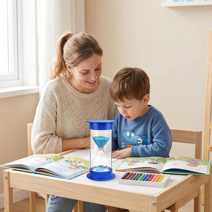 60 Minutes Hourglass Sand Timer, Dual Protection Hour Glass with Sand, Sand Timer for Kids Safety, Sand Clock Watch, Creative Gift, Living Room Office Decorative (Blue)