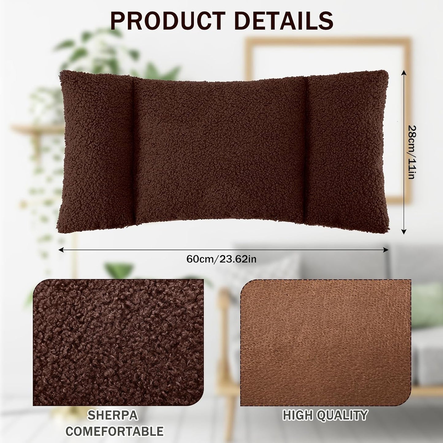 Queekay Fleece Lumbar Support Pillow 3 Section Back Pillow Office Chair for Back Support Comfortable Lumbar Cushion for Car Seat Pain Relief Sofa Rest(Gray)