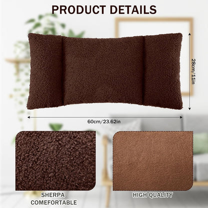 Queekay Fleece Lumbar Support Pillow 3 Section Back Pillow Office Chair for Back Support Comfortable Lumbar Cushion for Car Seat Pain Relief Sofa Rest(Gray)