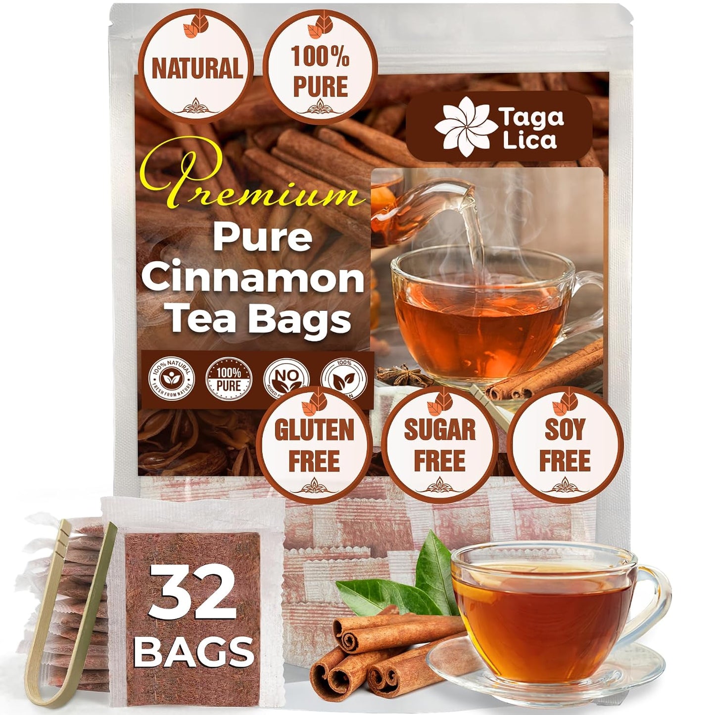 Tagalica, Premium 135 Dandelion Root Tea Bags, 100% Natural & Pure from Dandelion Root, Eco-Conscious Tea Bags, Herbal Tea. No Sugar, No Caffeine, No Gluten, Vegan