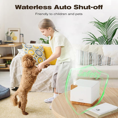 ASAKUKI Essential Oil Diffuser for Home Large 700 ml Humidifier | Automatic Shut-Off, Quiet Aromatherapy Diffuser with 7 LED Lights for Living Room, Kitchen, Bedroom, Hotel - White