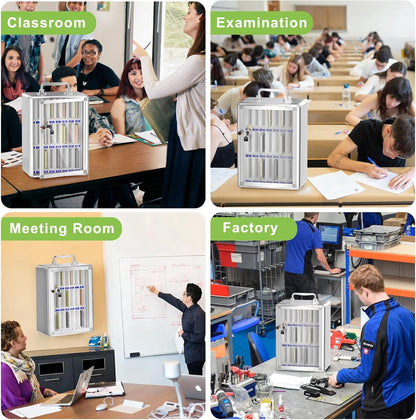 Aluminum Alloy Cell Phone Lock Box, Phone Holder for Classroom, 36 Slots