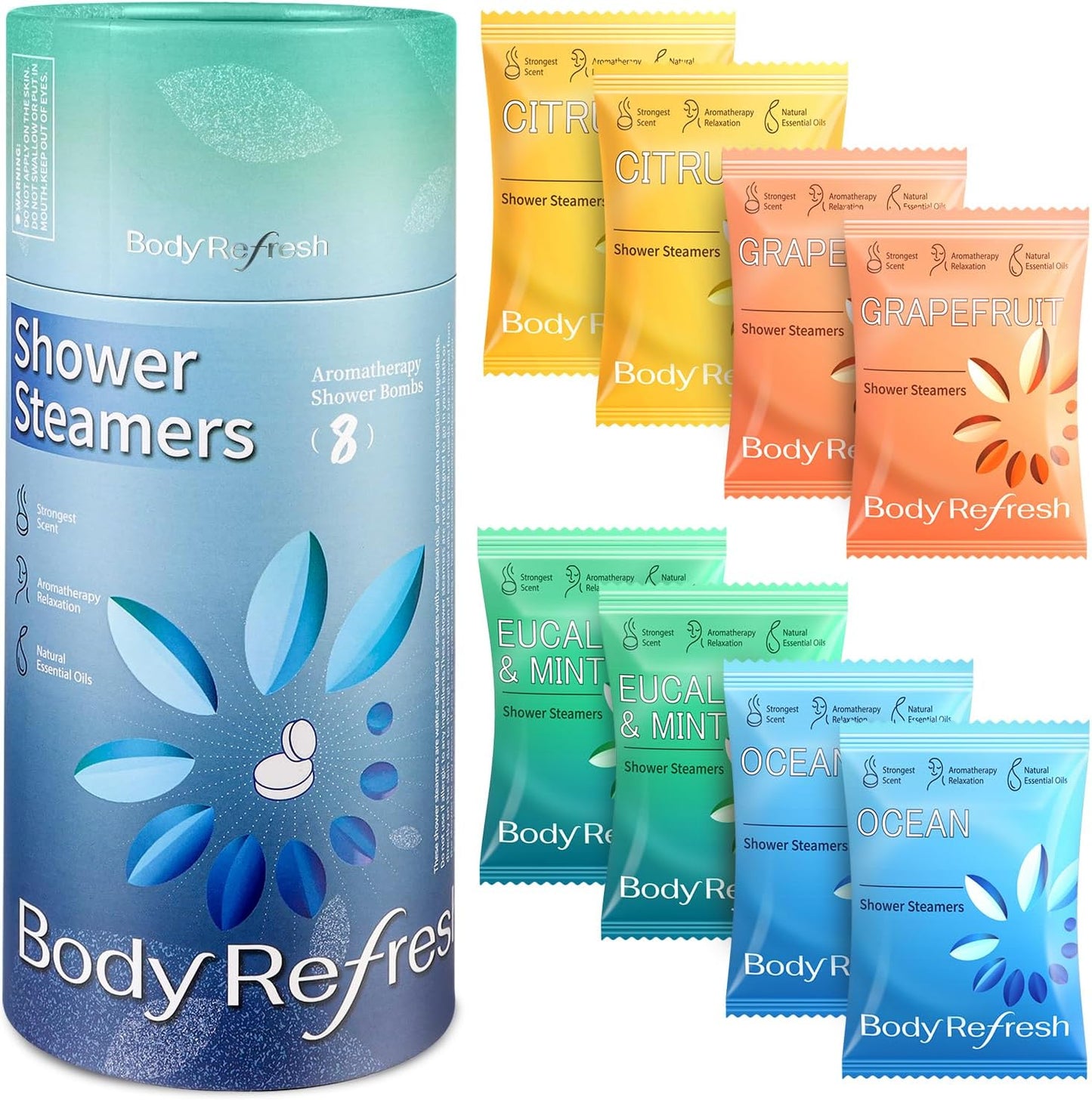 Shower Steamers Aromatherapy 8 Pack - Shower Bombs with Natural Essential Oils, Gifts for Women Mom Wife Men, Birthday Gifts for Women,Self Care, Relaxation, Home Spa, Travel Essentials