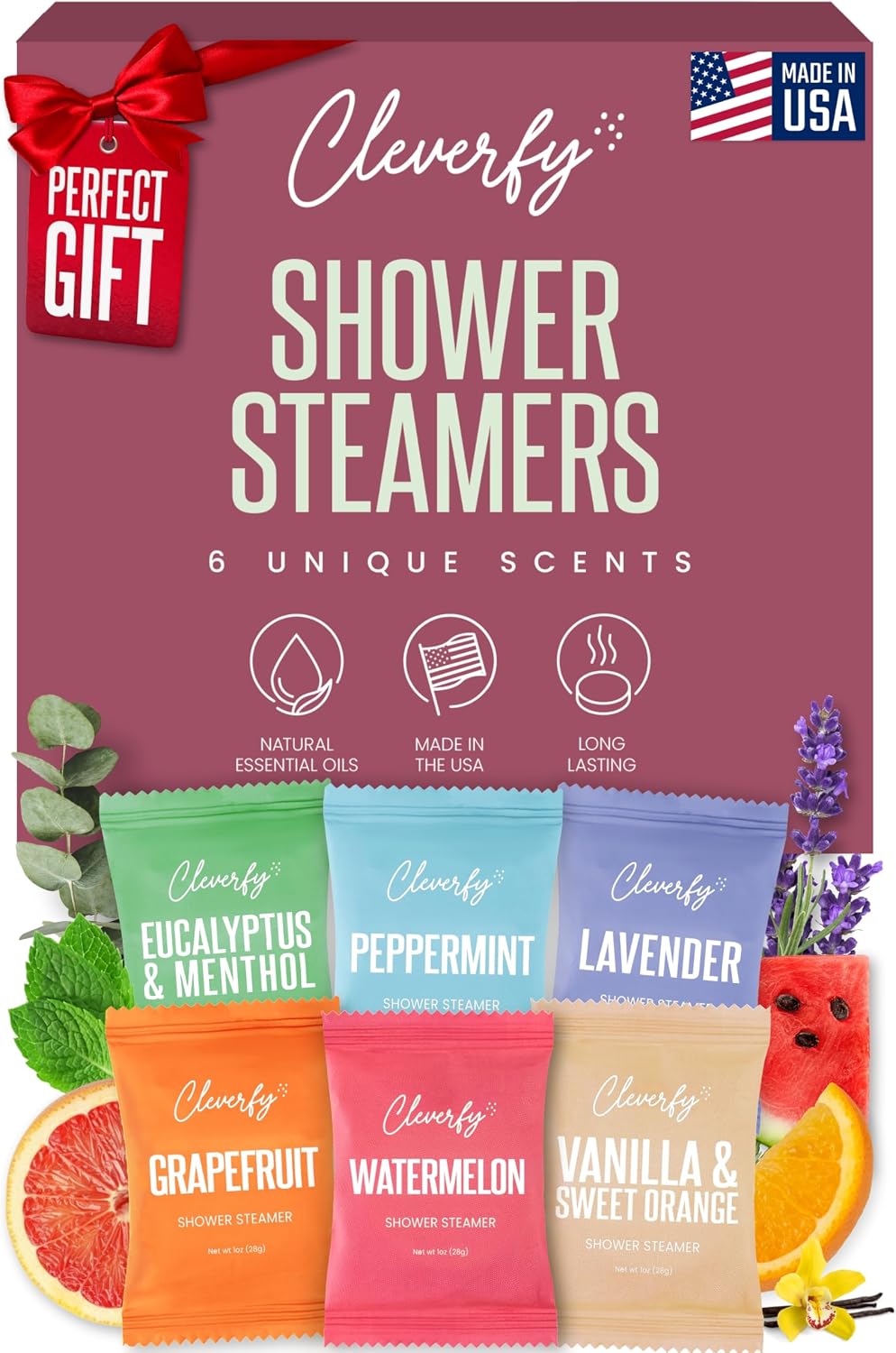 Cleverfy Shower Steamers Aromatherapy Gifts for Women and Men, 18 Tablets