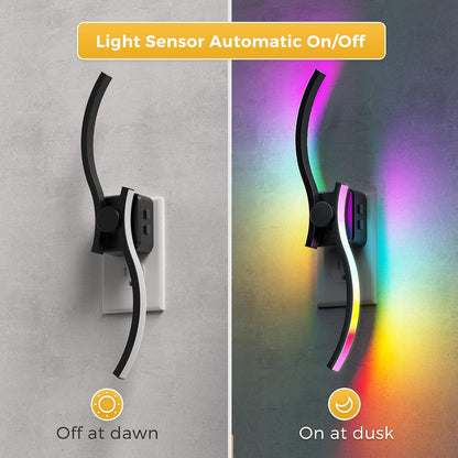 L LOHAS LED Night Lights Plug into wall, Amber Night Light with Adjustable Brightness, Plug in NightLight with Auto Light Sensor, Wall Sconce-Style Design Night Light for Bathroom,Hallway, 2 Pack