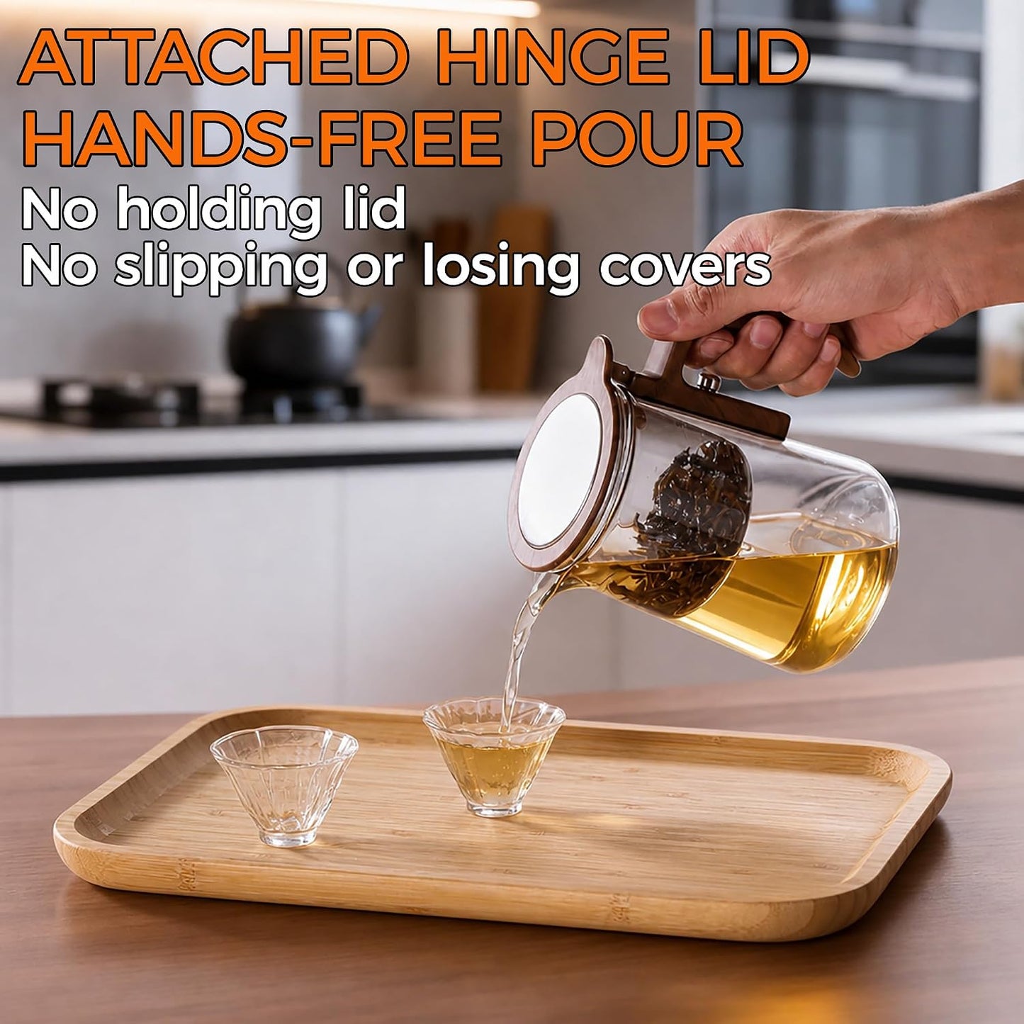 Enchanted Tea Pot, Magic Tea Pot for Loose Leaf Tea Steeper, Heat Resistant Borosilicate Glass Teapot with Tea Infuser, Ideal Gift for Tea Lovers - 20 oz (600 ml)