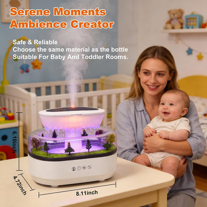 Essential Oil Diffusers, 7-Color Rainfall Cloud | Silent Rain Lamp Timer, Music & Micro Landscape Ultrasonic, Water Drip Sound, For Bedrooms, Offices, Hotels