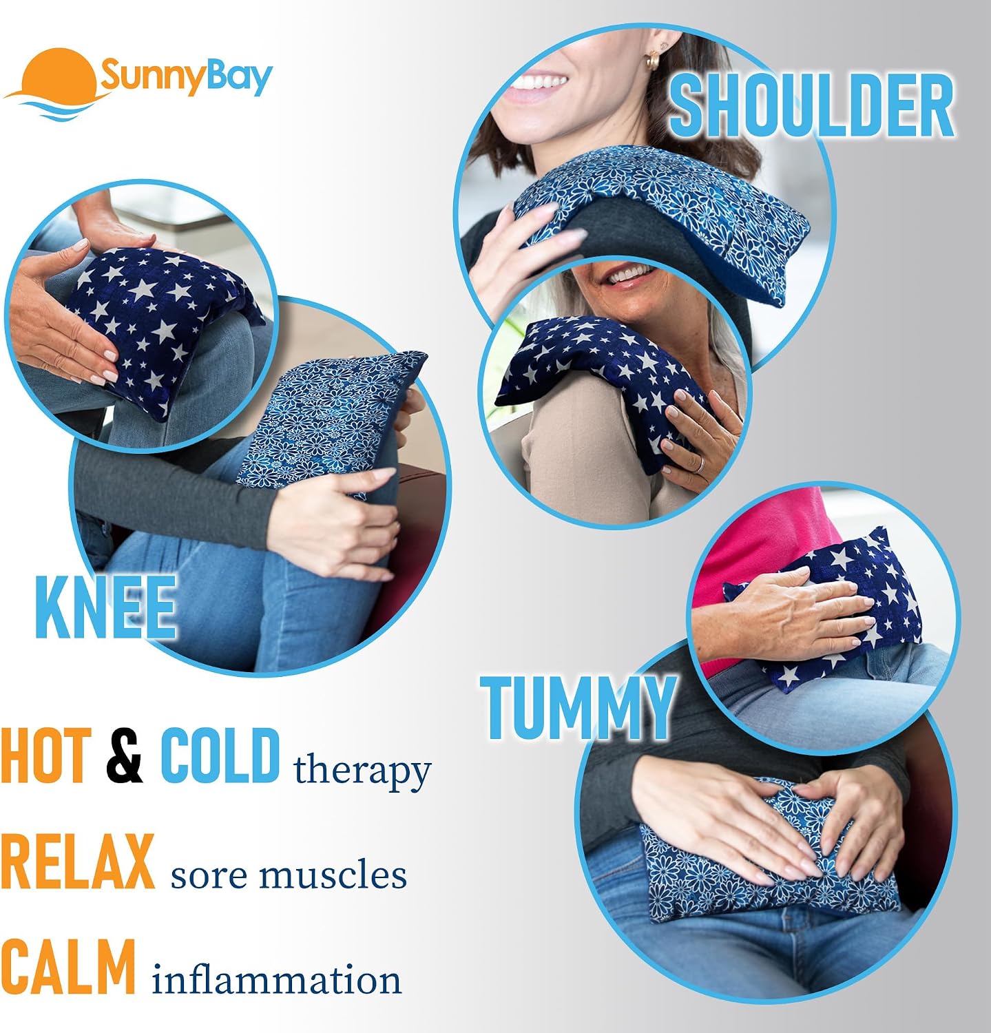 SunnyBay Small Microwave Heating Pad, Microwavable Versatile Cold/Heated Neck and Shoulder Wrap for Back Pain and More, Moist Heat Cotton-Fleece Pad, 6x11 Inches, Hot Pink and Red Flower, Pack of 2
