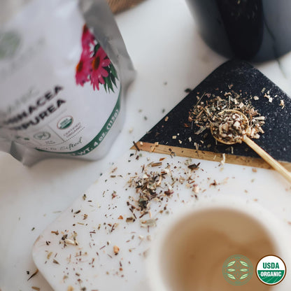 Organic Echinacea Purpurea 4 oz. (113g), USDA Certified Dried Echinacea Tea, Premium Quality Herb, Purple Coneflower, Cut & Sifted