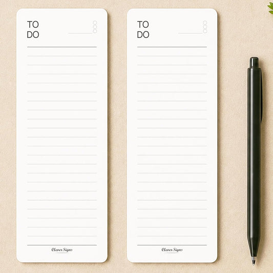 Skinny To Do List Notepad 4 Pack, 2.9" x 8.3", 50 Sheets Each, Undated Daily To Do Planner with Deadline Column, Thick Premium Paper, Cardboard Backing, Minimalist Checklist Memo Pad for Home, Office & School