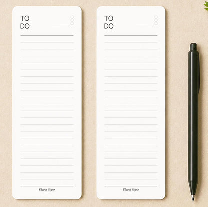 Skinny To Do List Notepad 4 Pack, 2.9" x 8.3", 50 Sheets Each, Undated Daily To Do Planner with Deadline Column, Thick Premium Paper, Cardboard Backing, Minimalist Checklist Memo Pad for Home, Office & School