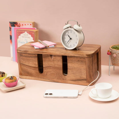 Cable Management Box, Power Strip & Extension Cord Hider, Desk Organizer