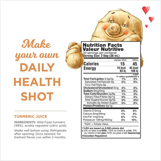 Organic Turmeric Juice, 99% Pure Turmeric Juice by The Ginger People – Drug Free Support, Non-GMO, Premium Quality, 32 Fl oz Bottle (Pack of 1)