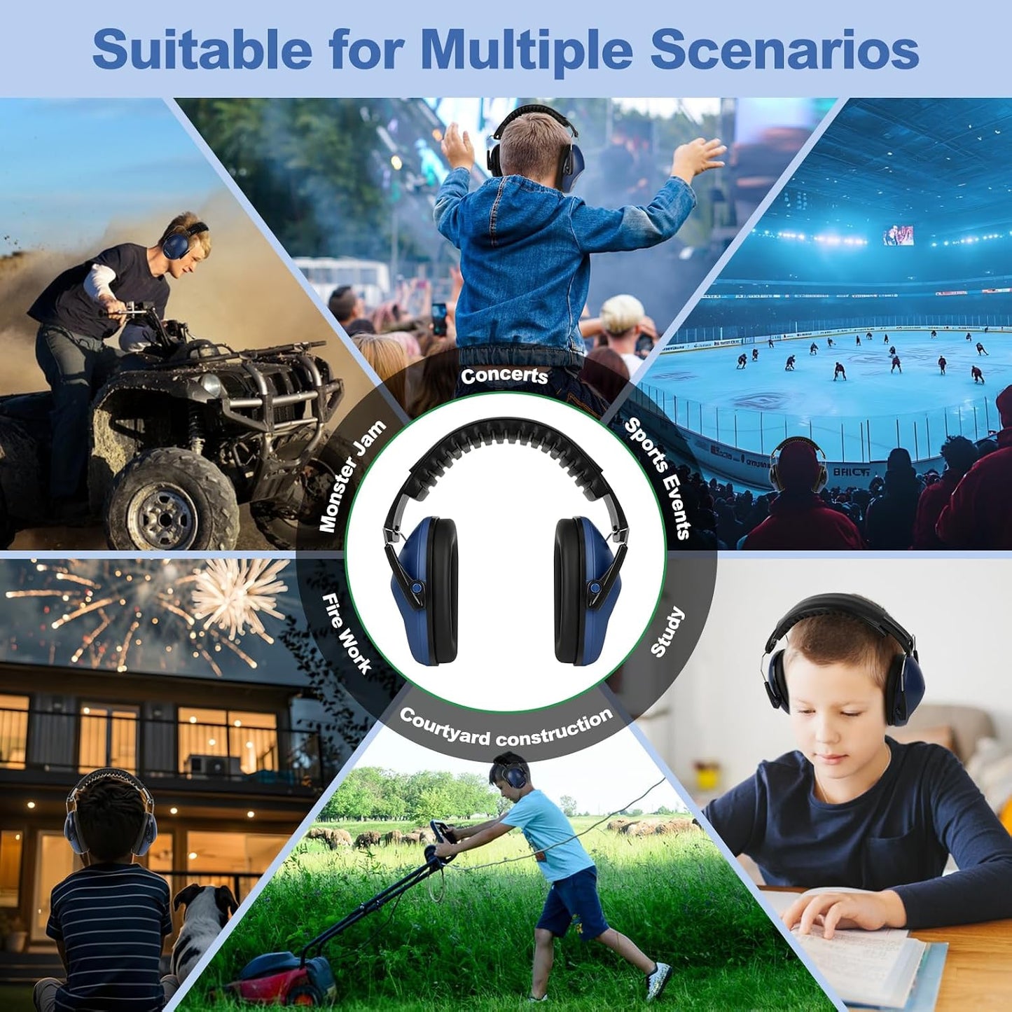 Floriogra Noise Cancelling Headphones for Kids, Kids Ear Protection 28dB SNR Noise Reduction Ear Muffs for Toddler/Children, Hearing Protection for Monster Jam, Concerts, Fireworks