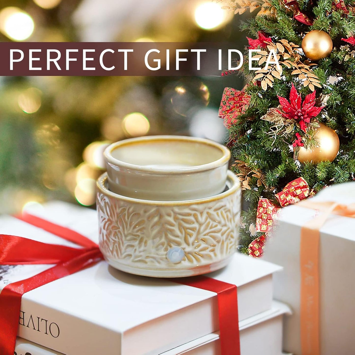 Wax Melt Warmer 3-in-1 Electric, Ceramic Wax Burner for Scented Wax & Essential Oil – Fast Heating, Flame-Free Aromatherapy for Home Office, White