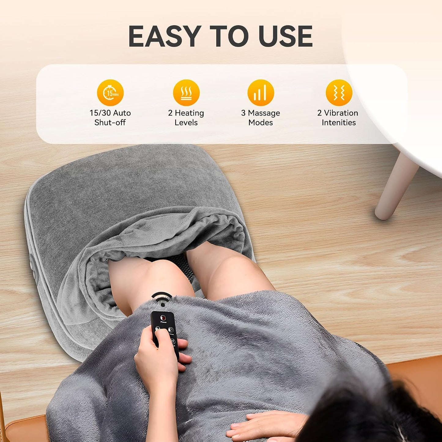 Snailax 2-in-1 Shiatsu Foot and Back Massager with Heat - Kneading Foot Warmer, Electric Feet Massage, Massagers for Back,Leg, Fathers Day Gift for Dad Men Women