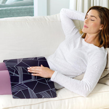 Pure Enrichment PureRelief Express Designer Series Electric Heating Pad - 12” x 15” Fast-Heating with 4 Heat Settings, Machine-Washable Fabric, & 2-Hour Auto Safety Shut-Off - Cerulean Diamond