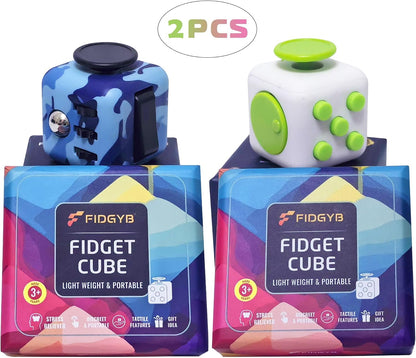 Cube Fidget Stress Relief Toy for Adults & Kids, Smooth, Quiet Sensory Toy for Anxiety, Focus & ADHD Idea[Black_Red]