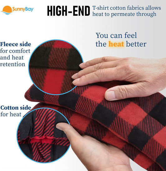 SunnyBay Microwavable Heating Pad for Neck and Shoulder, Heated Neck Wrap, Microwave Heat Pad, Weighted Beanbag Moist Hot or Cold Compress, 2.2 lbs, 26x4 Inches, Navy Blue